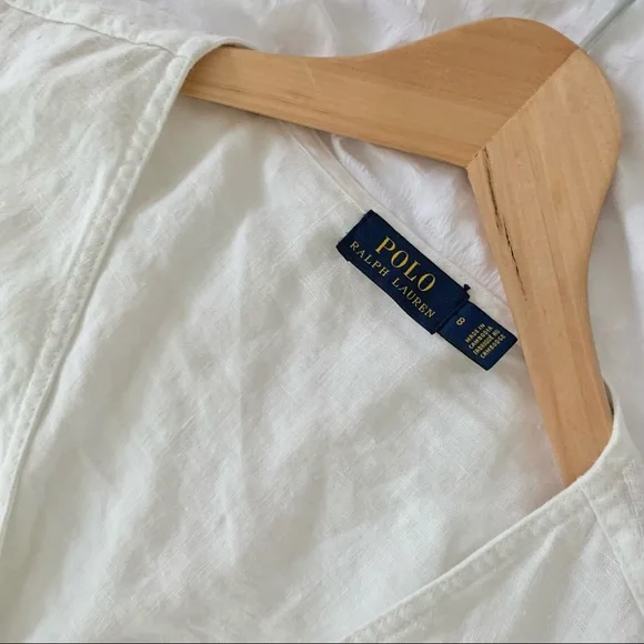 New Ralph Lauren Maxi Linen White Long Dress - Picture 3 of 13